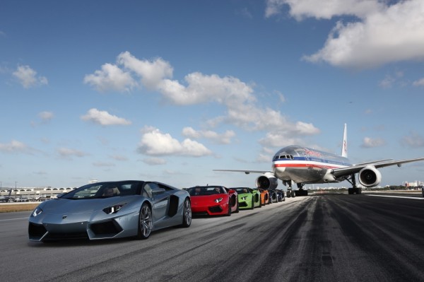 Aventador Roadsters on MIA's runway