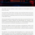 Aston Martin 公佈與 Mercedes 合作計劃