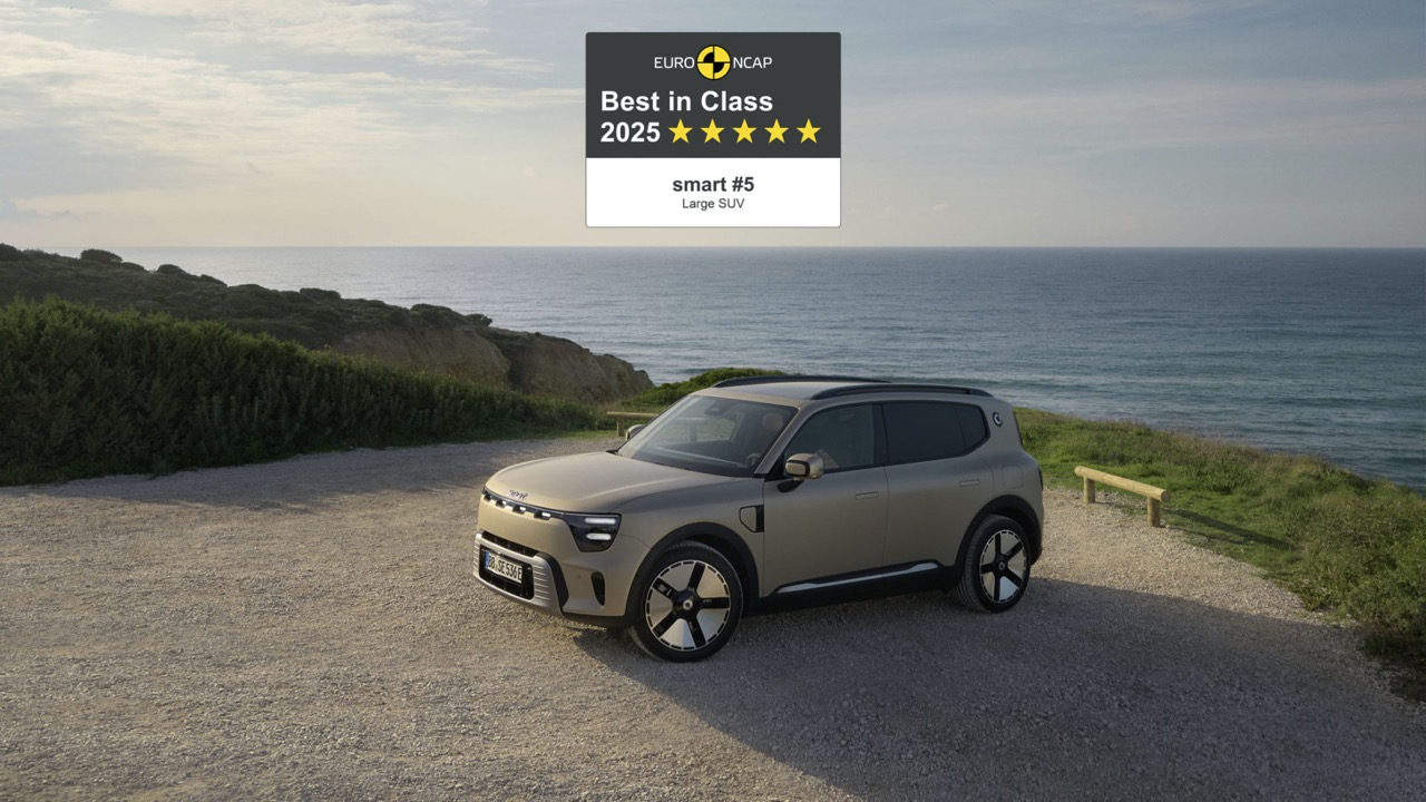smart #5 榮膺 Euro NCAP 2025 年度最安全大型 SUV 殊榮